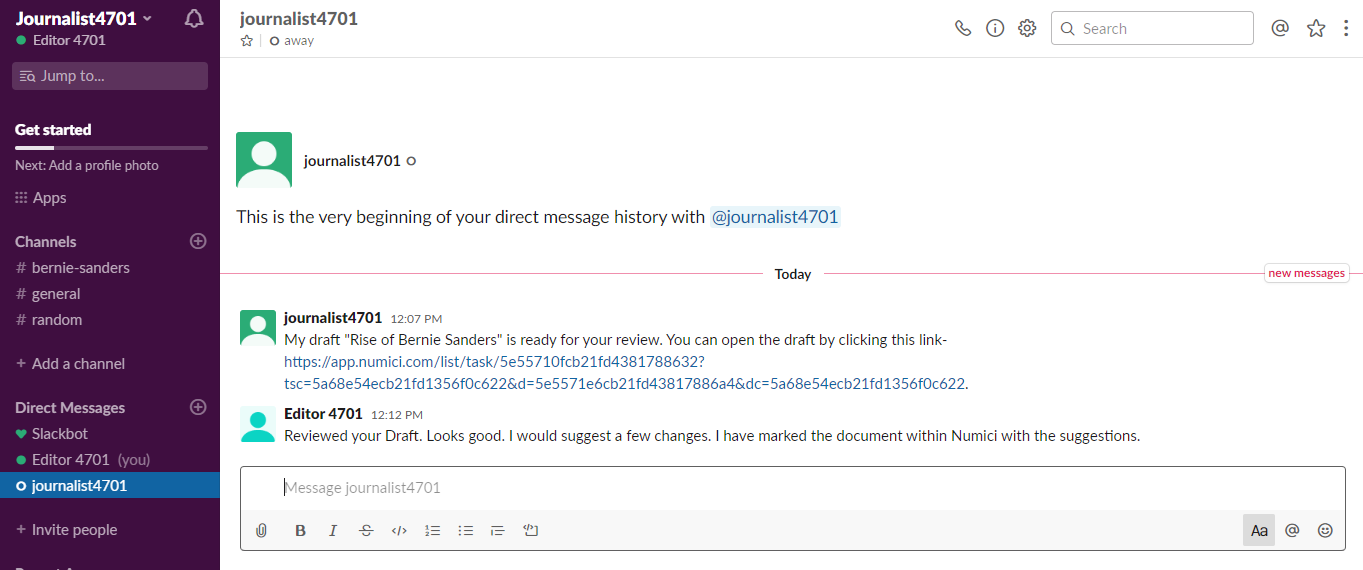 Slack Direct Message