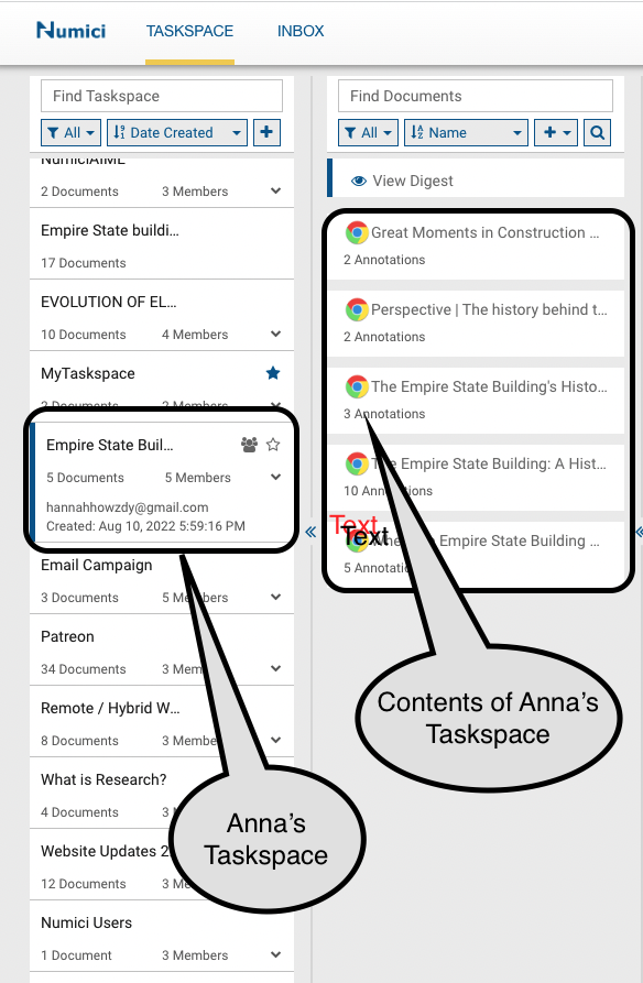 Create Taskspace